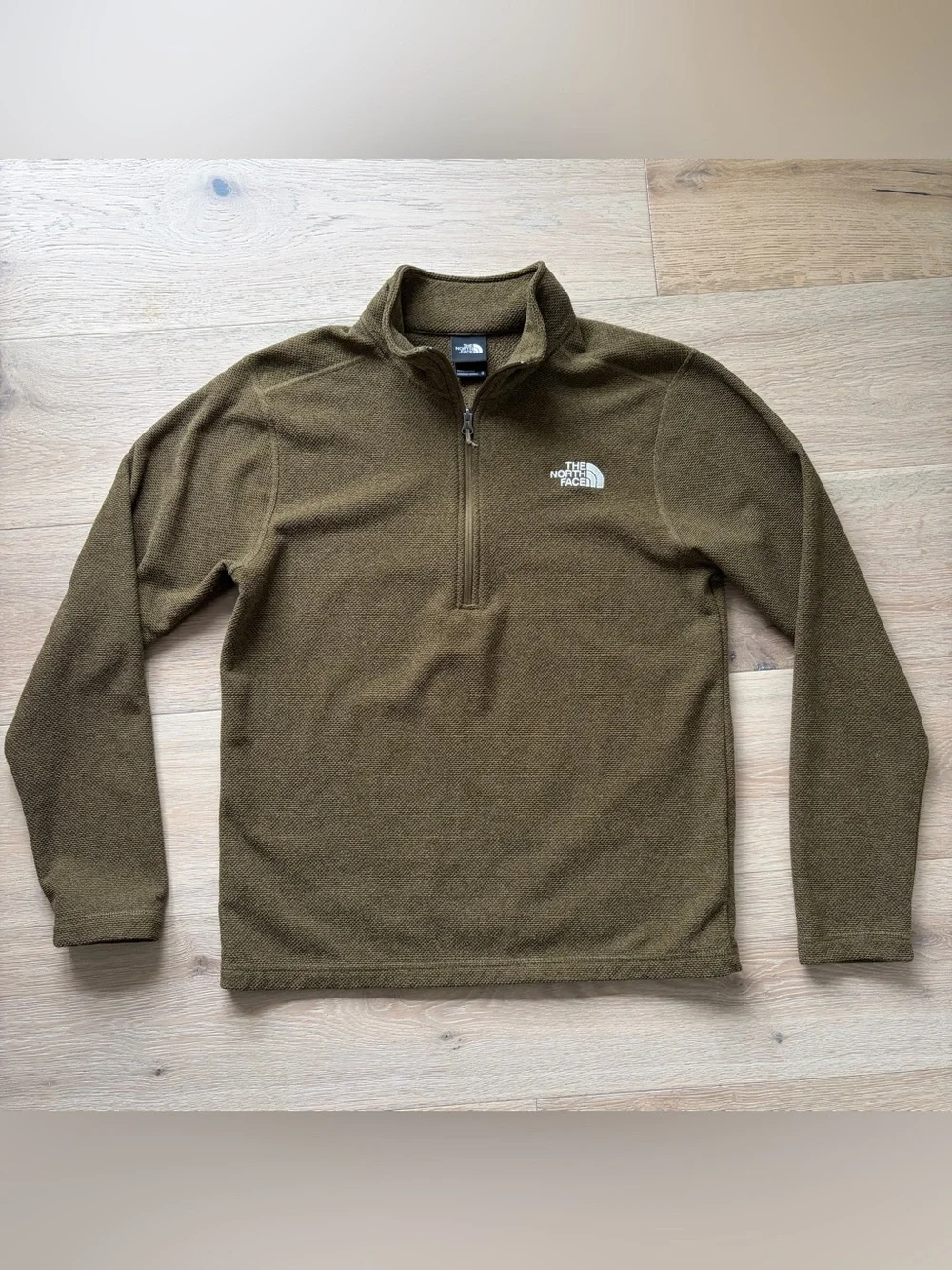 The North Face Textured Cap Rock 1/4 Zip Pullover Olive Men’s M Fleece*9